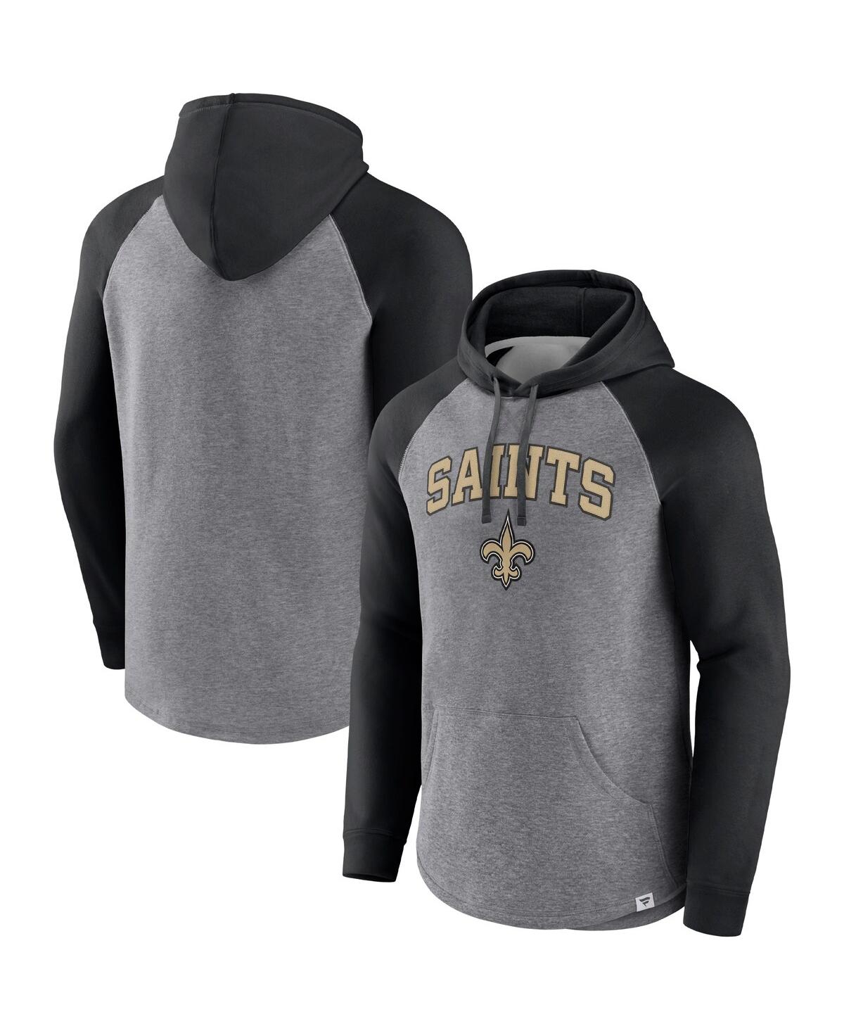 Men's Fanatics Black New Orleans Saints By Design Raglan Pullover Hoodie - Black
