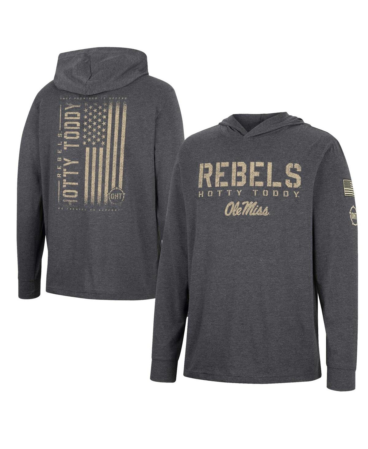 Colosseum Men's  Charcoal Ole Miss Rebels Team Oht Military-inspired Appreciation Hoodie Long Sleeve