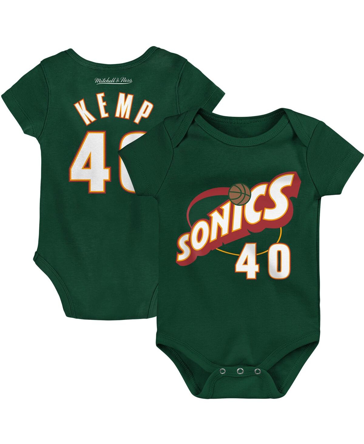Shop Mitchell & Ness Infant Boys And Girls  Shawn Kemp Green Seattle Supersonics Hardwood Classics Name An