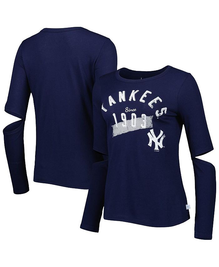 MLB New York Yankees White w/Blue Sleeves Girls T-Shirt Youth size 3T