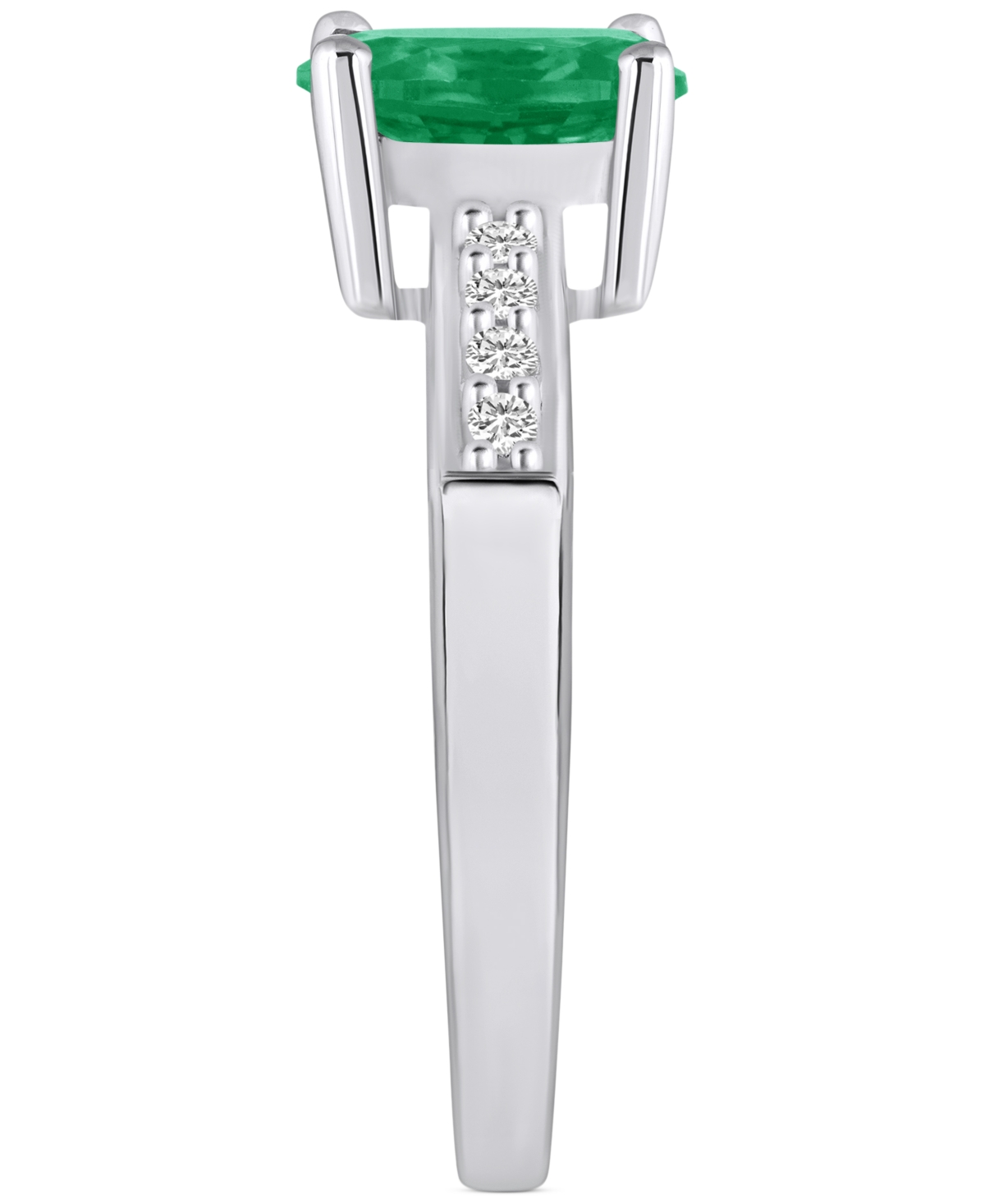 Emerald (1-1/5 ct. t.w.) & Diamond (1/8 ct. t.w.) Ring in 14k Gold
