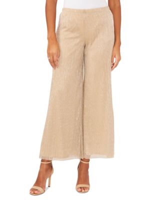 MSK - Women's High-Rise Metallic Chiffon Palazzo Pants
