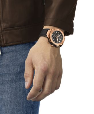 Men's Swiss Chronograph T-Race Black Strap Watch 45mm