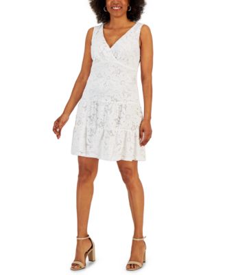 Connected Apparel Women's Lace Overlay Sheath Dress Black Size 10 Petite