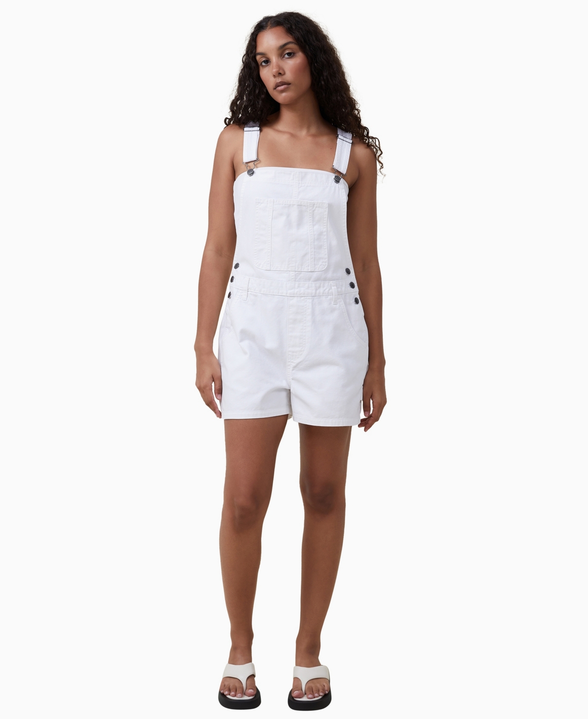 COTTON ON WOMEN'S UTILITY CANVAS OVERALL SHORTS