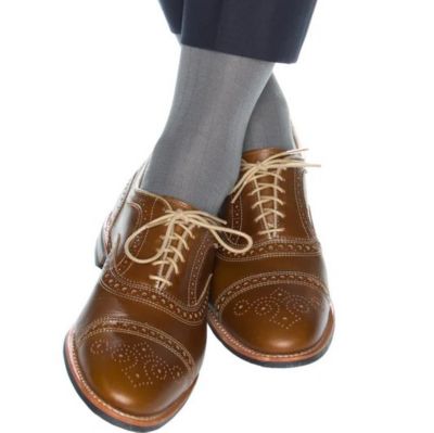 Men's Jasper Mercerized Cotton Ribbed Mid-Calf Solid Color Socks