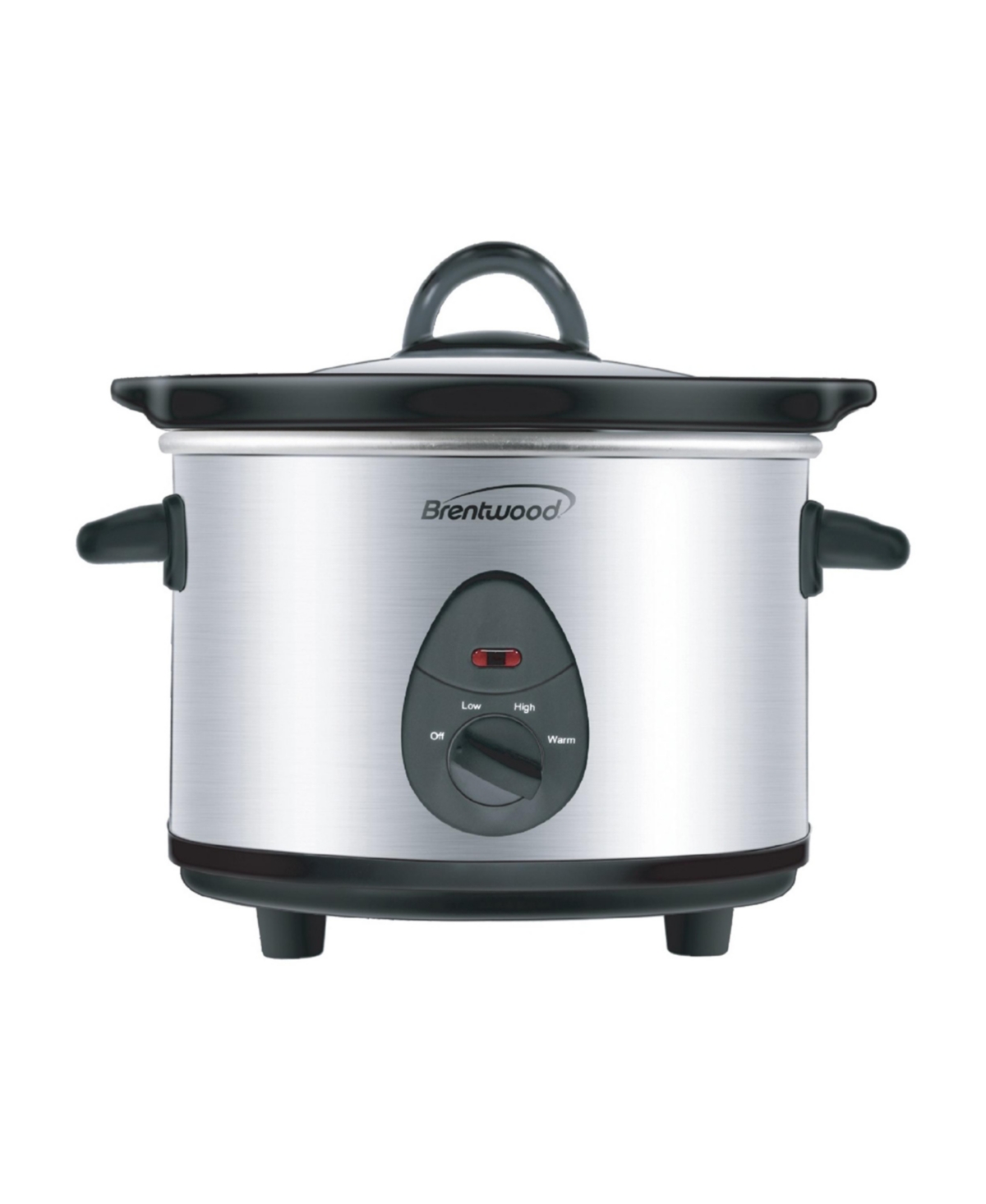 Brentwood 1.5 Quart Slow Cooker in Stainless Steel with 3 Settings - Silver