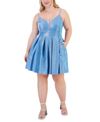 B Darlin Trendy Plus Size Sherri Shine Fit & Flare Dress & Reviews ...