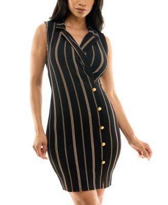 Almost Famous - Juniors' Sleeveless Button-Front Blazer Dress