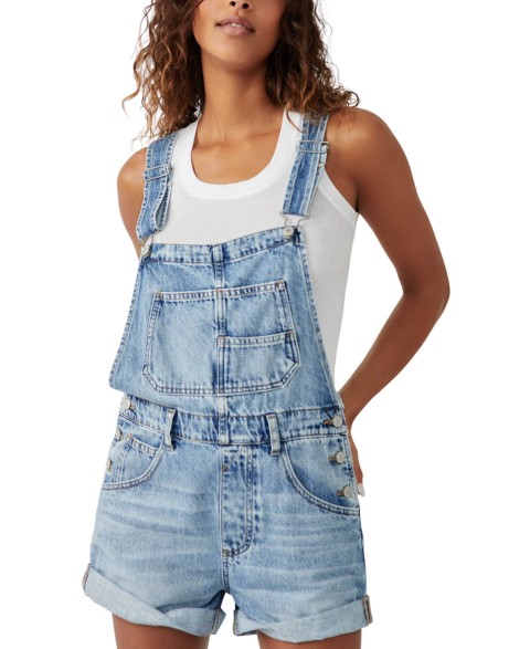 Женские Free People Women's Ziggy Cotton Adjustable-Straps Shortalls