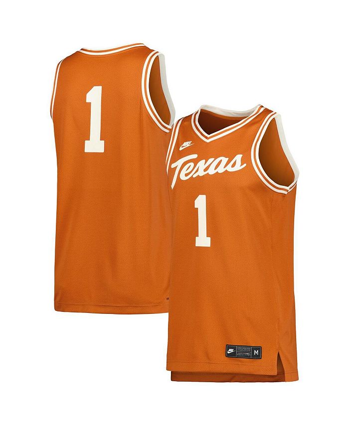 Nike Men's #1 Cream Texas Longhorns Retro Replica Basketball Jersey ...