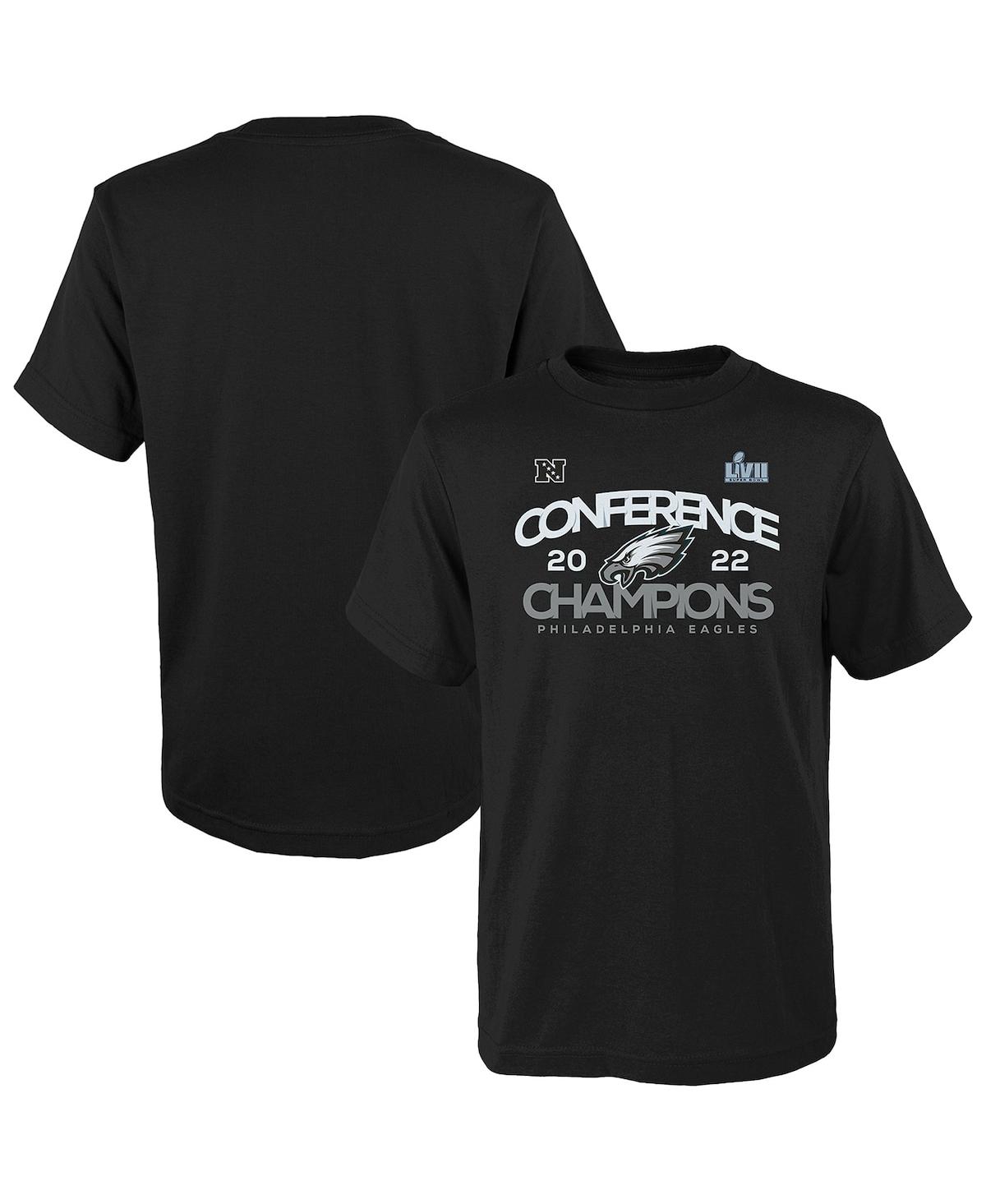 Shop Outerstuff Big Boys Black Philadelphia Eagles 2022 Nfc Champions Shadow T-shirt