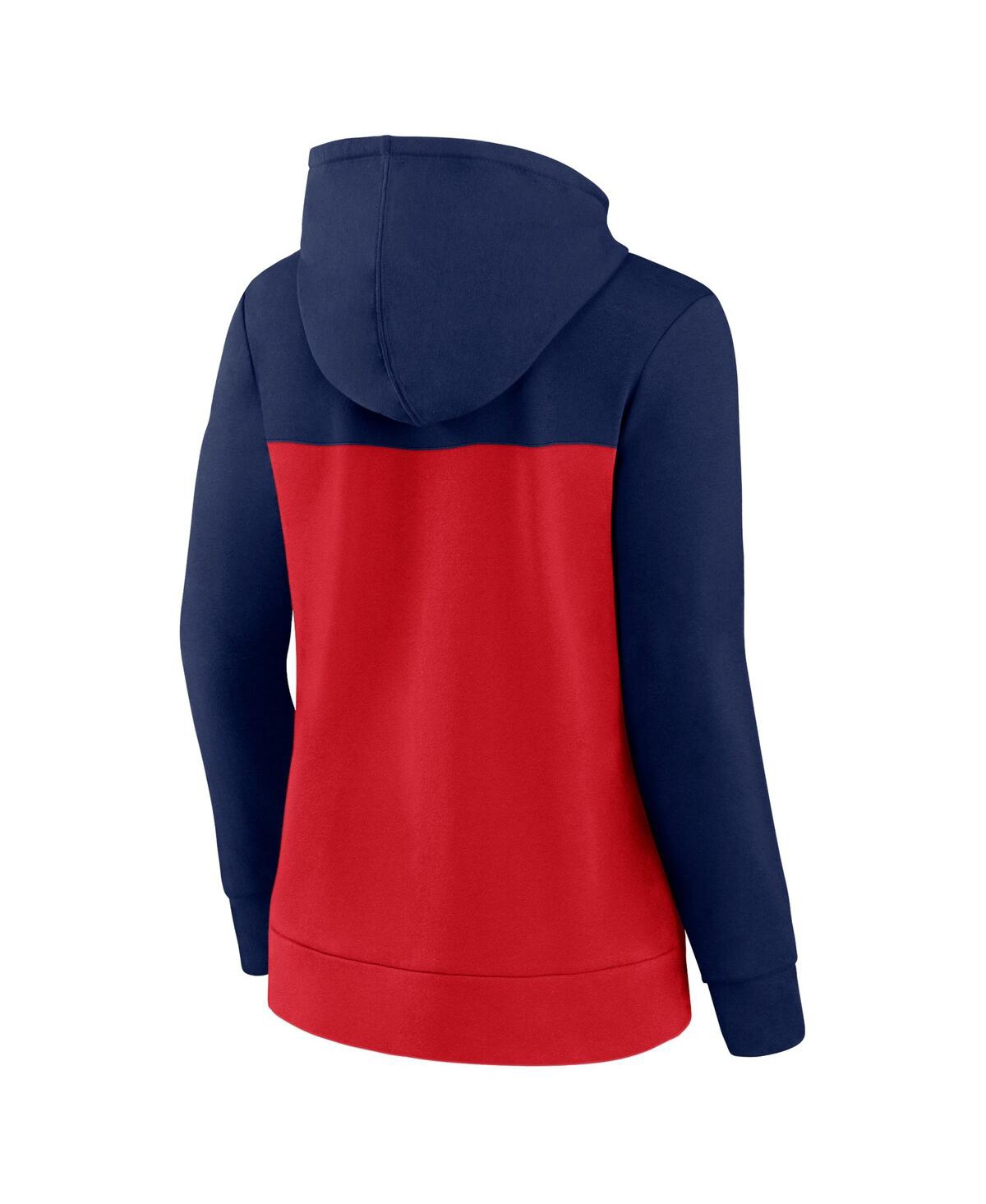 Fanatics Women's  Navy, Red Boston Red Sox Take The Field Colorblocked Hoodie Full-zip Jacket In Navy,red