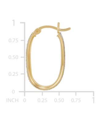 Oval Glitter Small Hoop Earrings