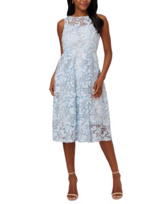 Adrianna Papell - Women's Embroidered Appliqued Sleeveless Fit & Flare Dress