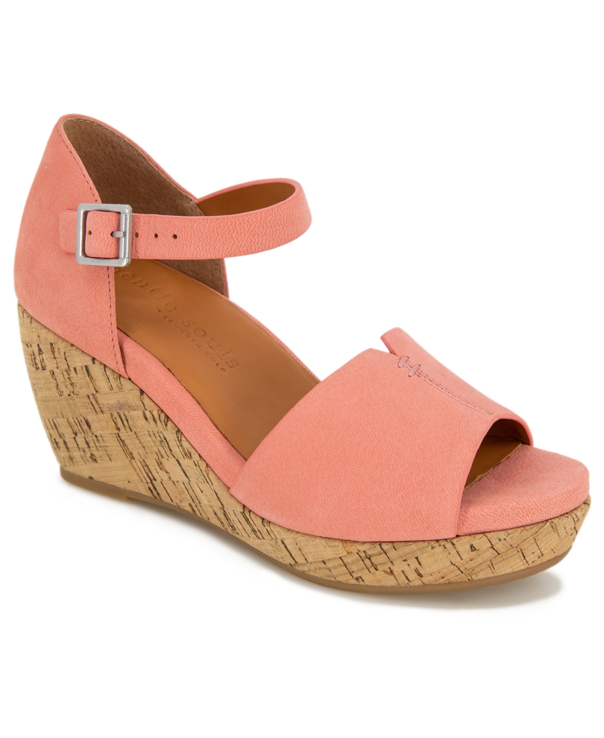 Gentle Souls Women s Vera Cork Wrapped Wedge Sandals In Pink