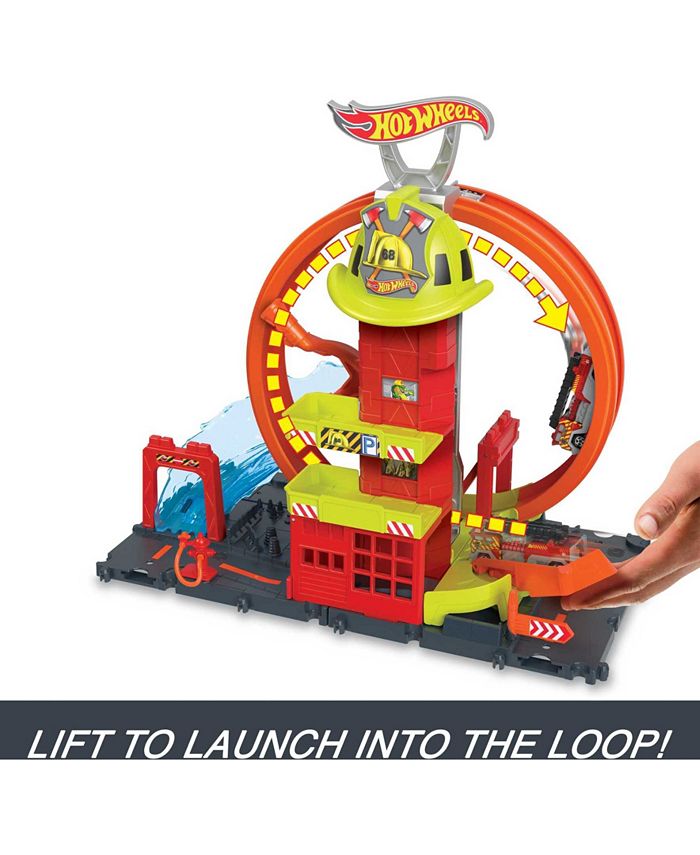 Hot Wheels City Super Loop Fire Station - Multi