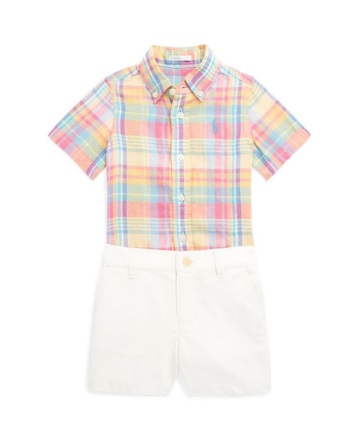 Mininio Baby Boys Polo Shirt and Trouser Set in Grey main image 0