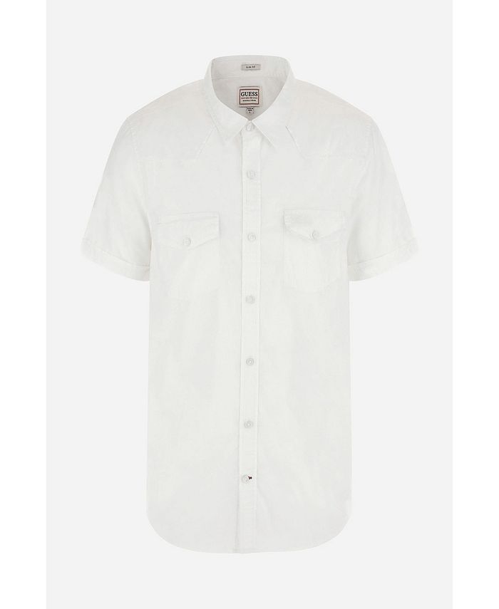 GUESS Men's Nottingham Western Short Sleeve Collar Shirt - Macy's