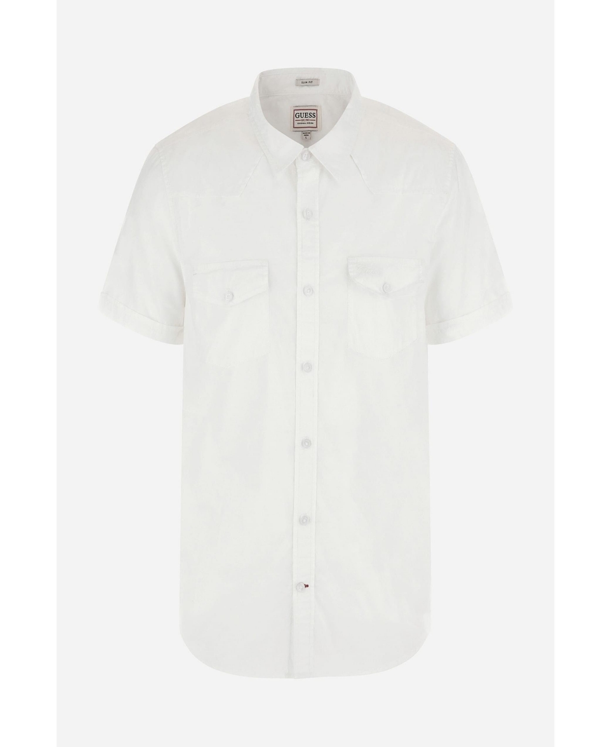 Guess Men's Nottingham Western Short Sleeve Collar Shirt In White