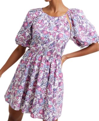 French Connection - Women's Fotini Rhodes Puff-Sleeve Printed Mini Dress