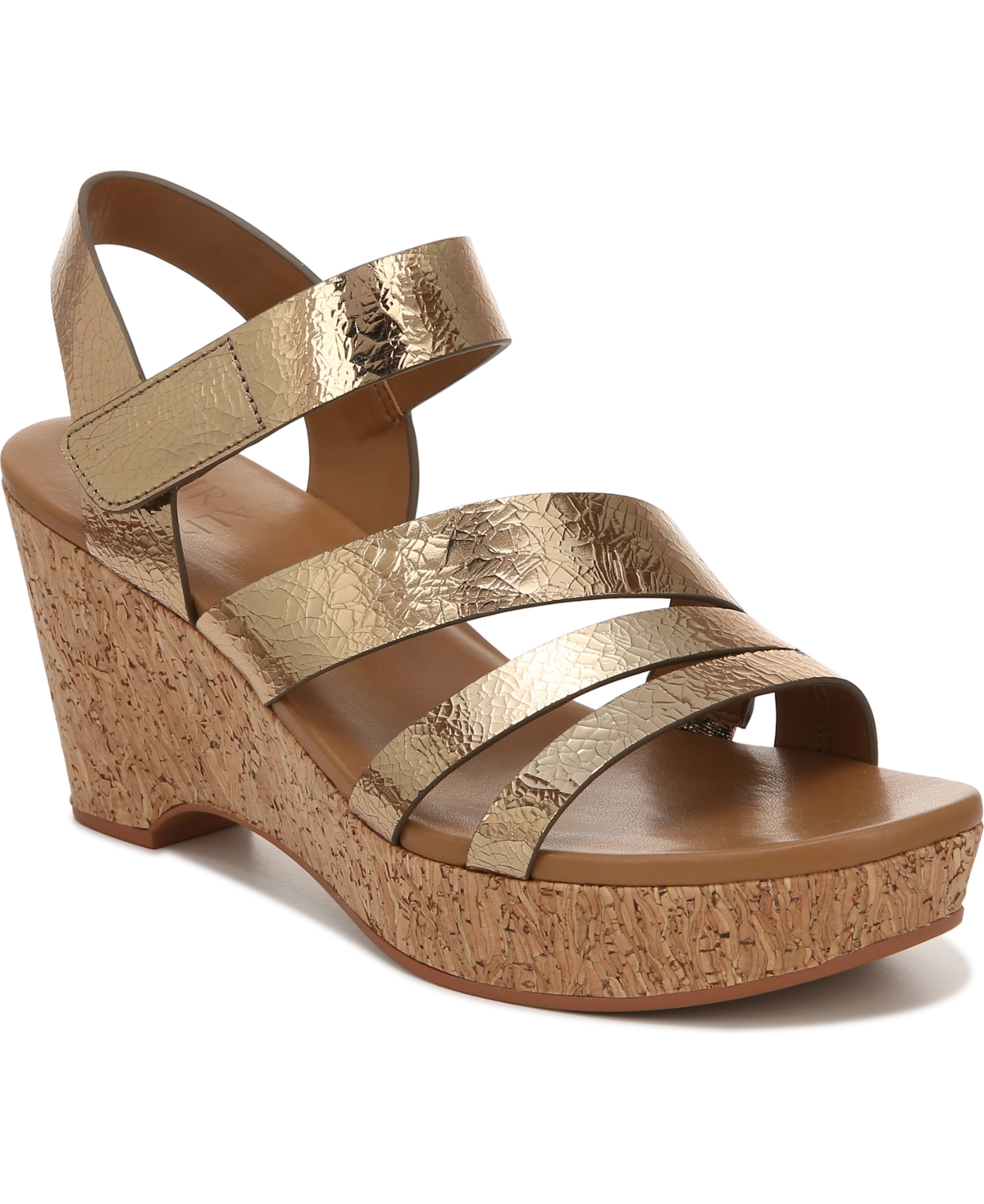 Shop Naturalizer Cynthia Ankle Strap Sandals In Light Bronze Leather