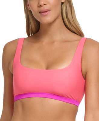 DKNY - Women's Square-Neckline Colorblocked Bikini Top