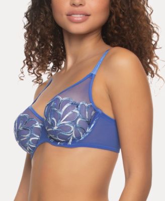 Women's Lotus Embroidered Unlined Underwire Bra, 115088