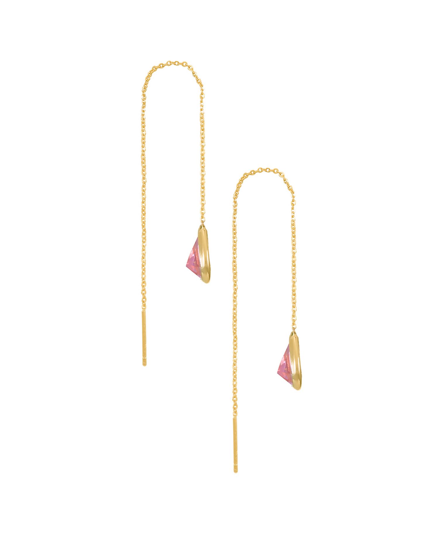 Barely There Chain Cubic Zirconia 18K Gold Plated Dangle Earrings
