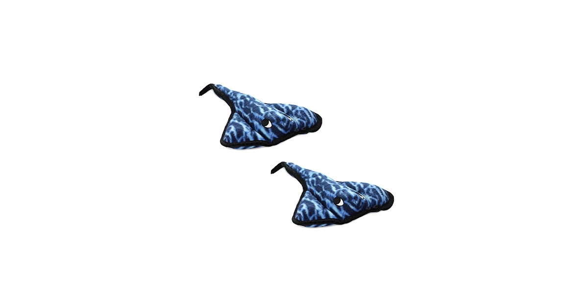 Ocean Creature Stingray, 2-Pack Dog Toys - Blue