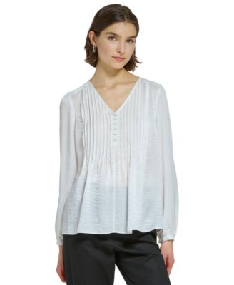 Calvin Klein - Women's Pintuck-Pleat Blouse