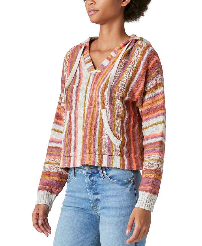 Lucky Brand Women's Drawstring Cropped Baja Hoodie Macy's