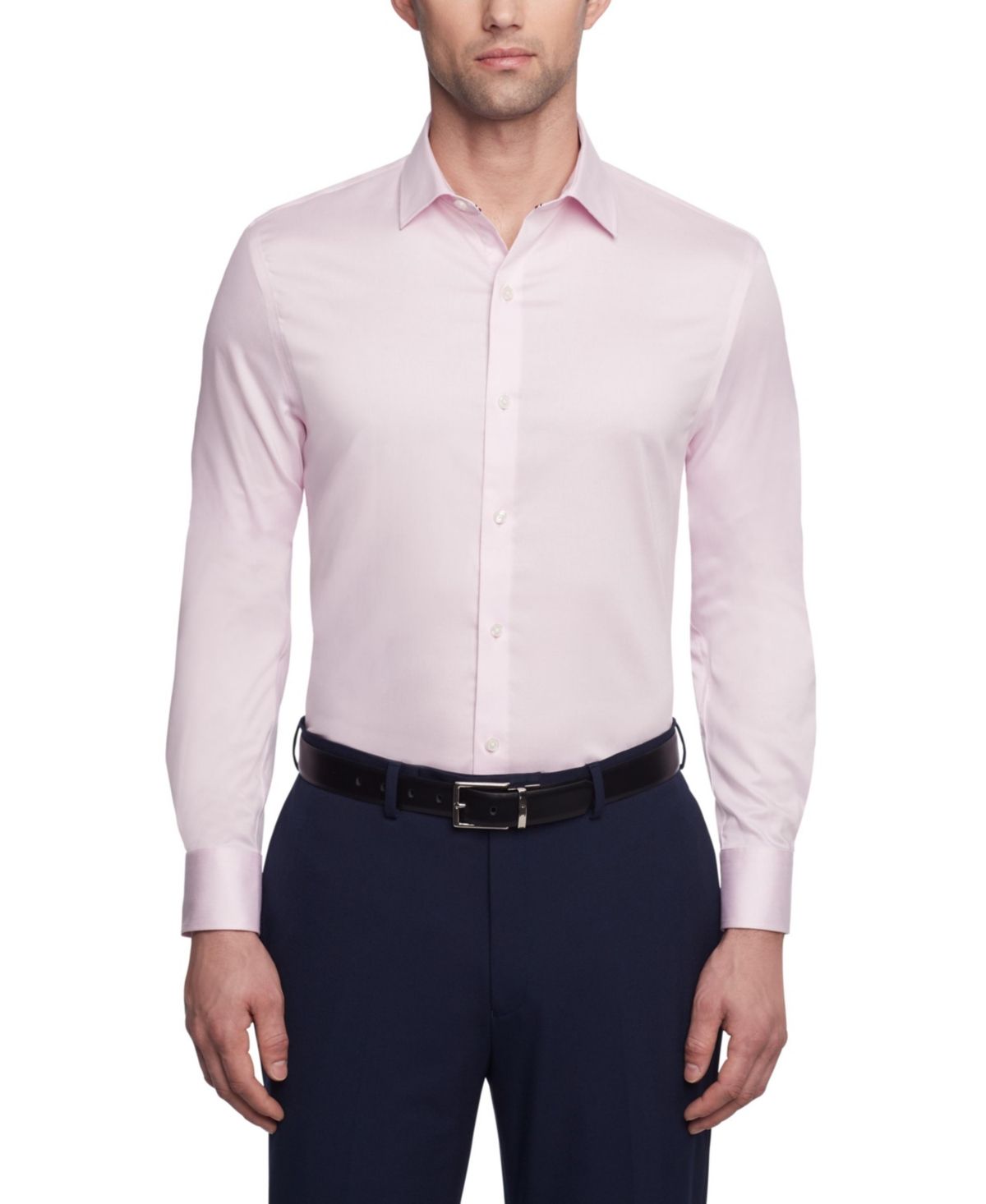 Tommy Hilfiger Men's Th Flex Slim Fit Wrinkle Free Stretch Twill Dress Shirt In Classic Pink