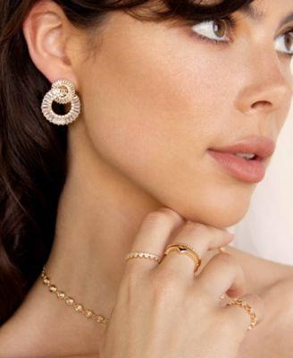 Rotating Circles 18K Gold Plated Earrings