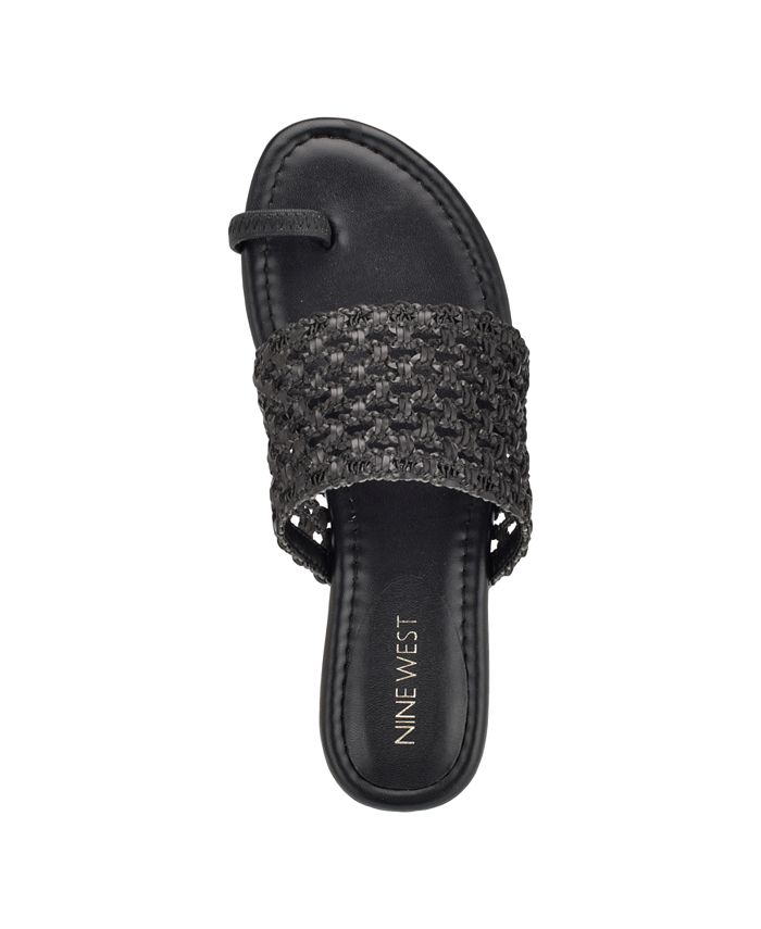 Nine West Women's Nolah Toe Ring Flat Casual Slide Sandals - Macy's
