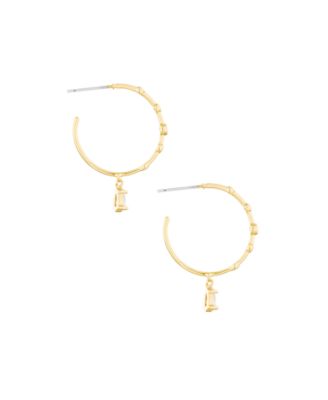 Delicate Cubic Zirconia Charm Hoop Earrings