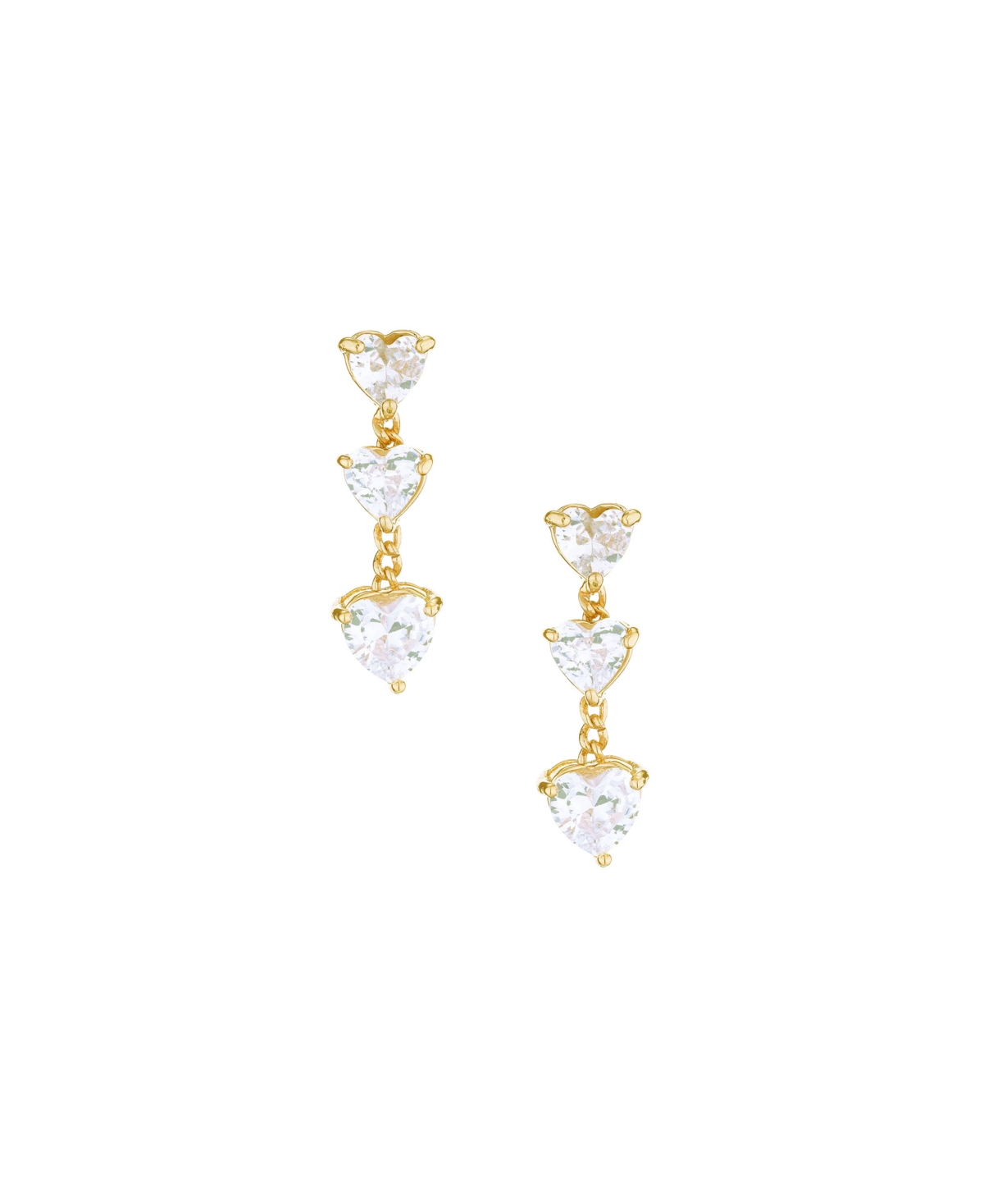 Ettika Queen Of Hearts Crystal 18k Gold Plated Earrings