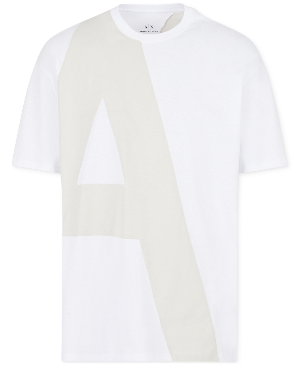 A X Armani Exchange Men's Comfort-fit Pieced Logo Graphic T-shirt In White Pepper