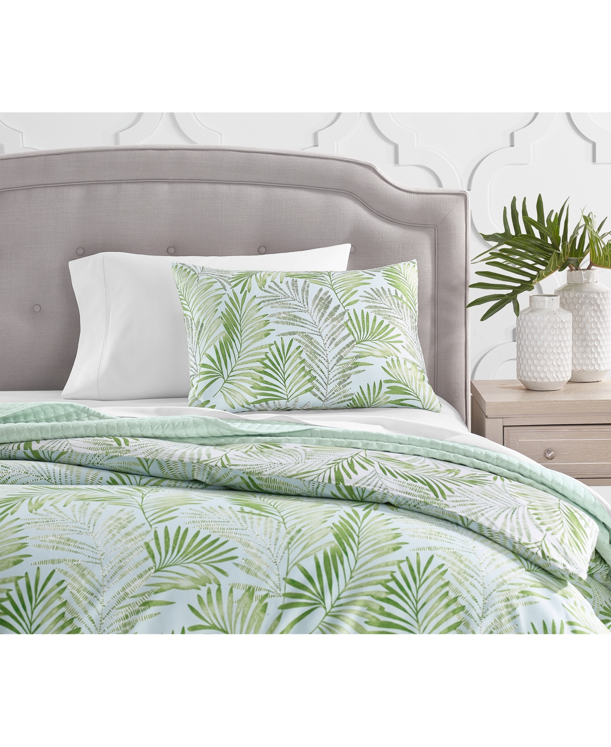 Closeout! Charter Club Damask Designs Cascading Palms 300-Thread Count 2-Pc. Comforter Set, Twin, Exclusively at Macy's -pastel Gr