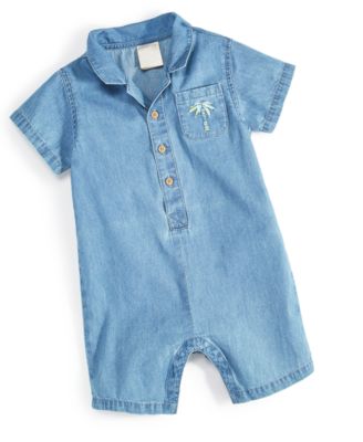First Impressions - Baby Boys Cotton Camp Collar Romper