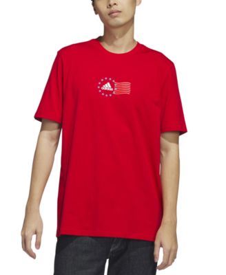 adidas - Men's Short-Sleeve Crewneck American Flag Graphic T-Shirt