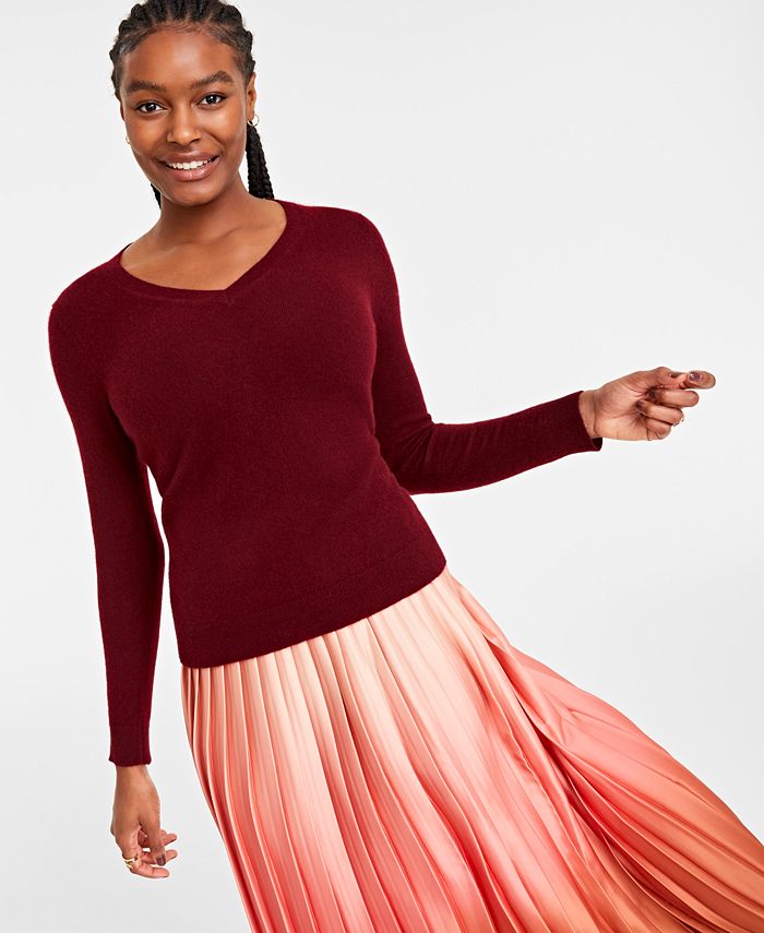 Charter Club Women's 100% Cashmere V-Neck Sweater Created for Macy's
