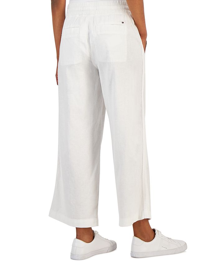 Tommy Hilfiger Women's Solid Linen-Blend Pants - Macy's