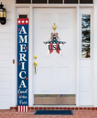 60" H Wooden Patriotic, Americana Porch Sign