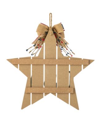 19.25" L Patriotic, Americana Wooden Star Door Hanger