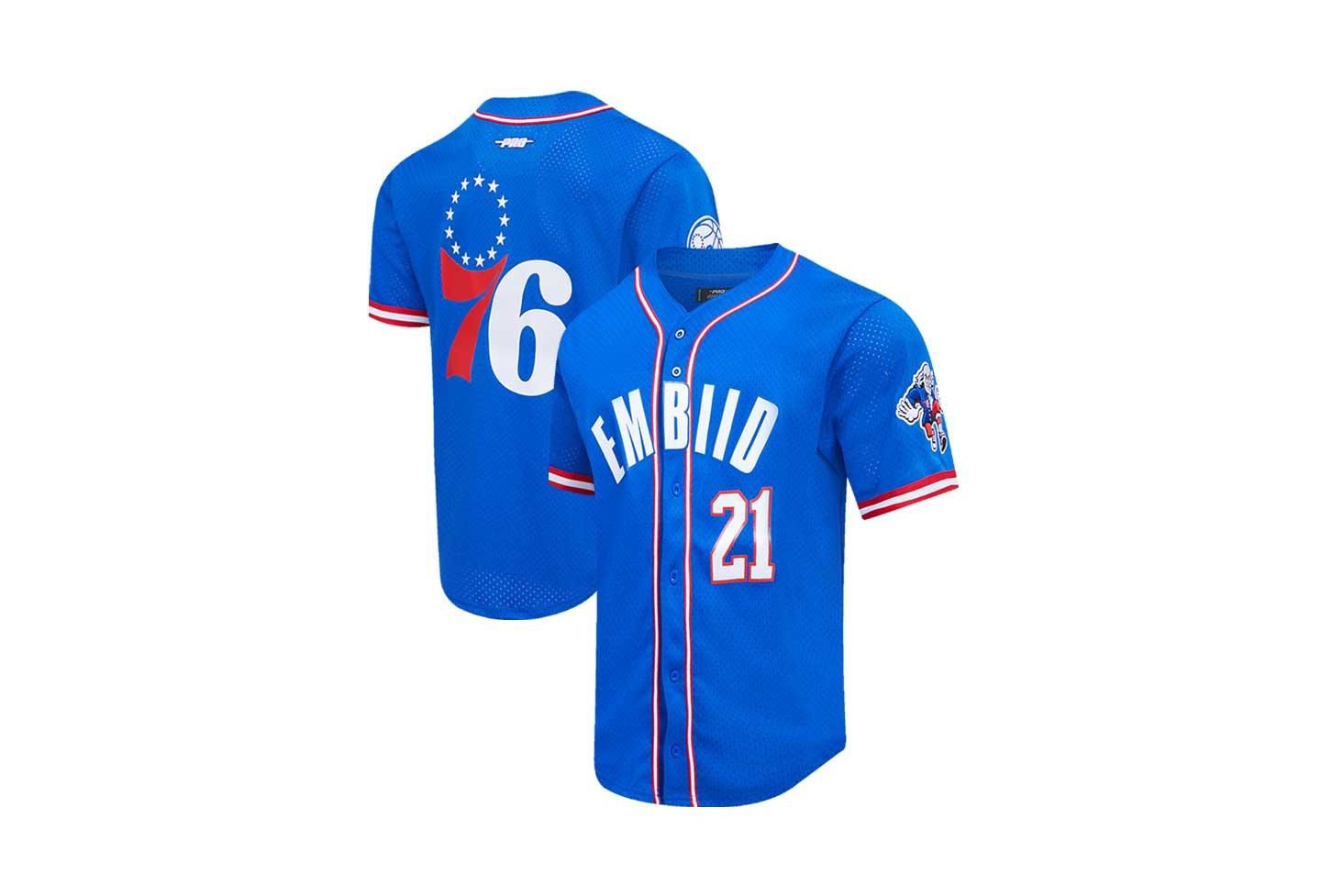 Мужская рубашка Pro Standard Joel Embiid Royal Philadelphia 76ers Capsule Player Baseball Button-Up — фото 2