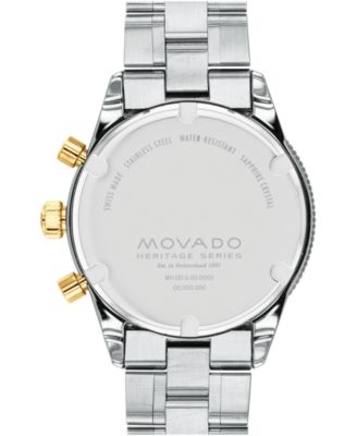 Men's Calendoplan S Swiss Quartz Chronograph Two Tone Stainless Steel Watch 42mm