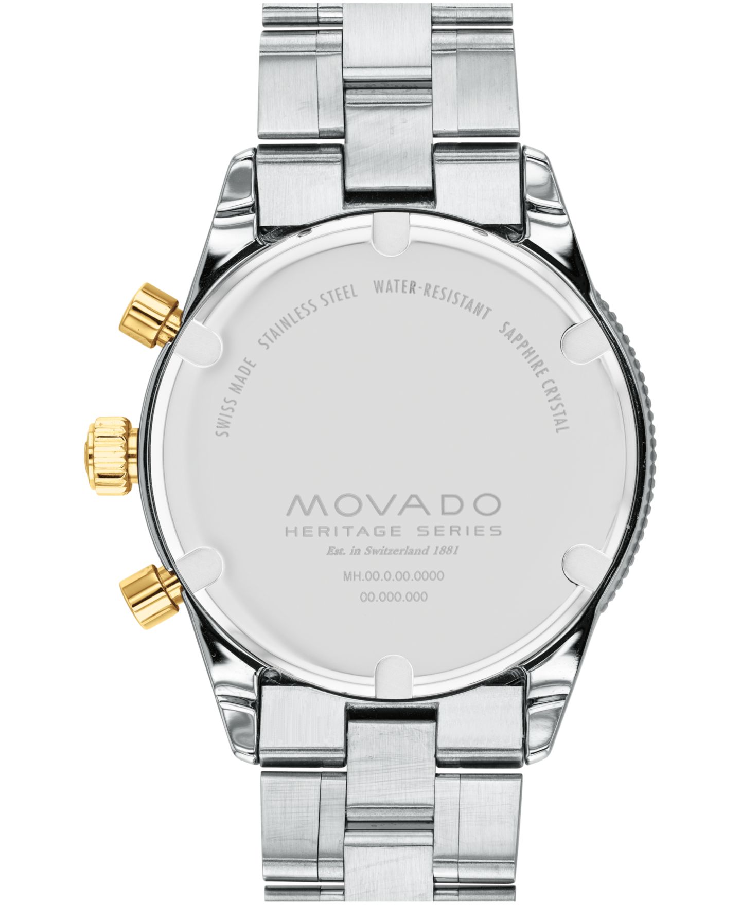 Мужские часы Movado Calendoplan S, швейцарский кварцевый хронограф, двухцветные, 42 мм — фото 3