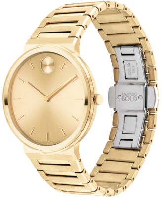 Men's Bold Horizon Swiss Quartz Ionic Plated Light Gold-Tone Steel Watch 40mm