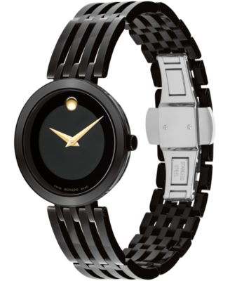 Movado Women's Esperanza Swiss Quartz Black PVD Watch 28mm